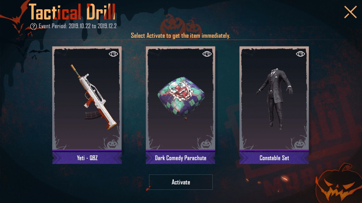 PUBG Mobile Tactical Drill Event Get Permanent Legendary Items For Free