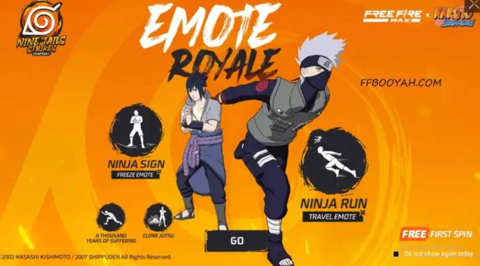 Free Fire X Naruto Emote Royale Event Highlights Rewards