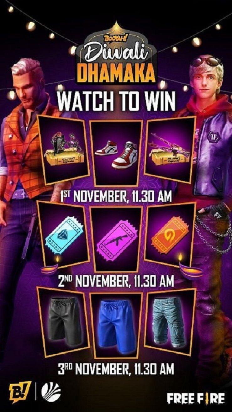 Free Fire Diwali Dhamaka Tournament How To Get Free Items