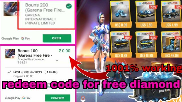Redeem Code For Free Fire Top Up How To Get Diamonds For Free