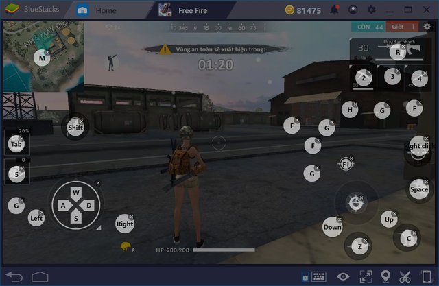 Using Keyboard Control to Play Free Fire on PC with NoxPlayer