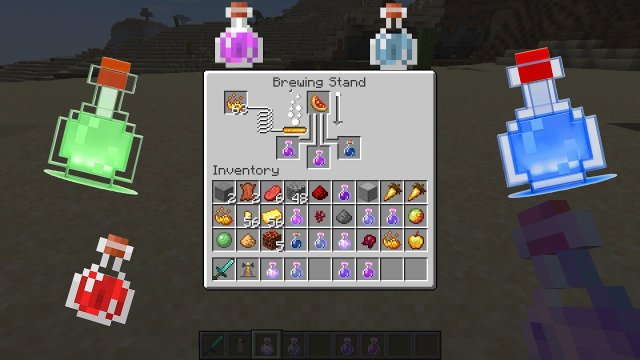 What are all the recipes for potions in Minecraft?