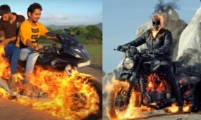 Two Indian YouTubers Drenched Motorbike In Gasoline To Imitate Ghost Rider And Got Criticized By Fans