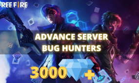 Free Fire Advance Server: FREE 3000 Diamond For Bug Hunters