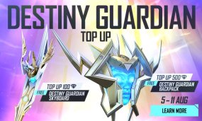 Free Fire Destiny Guardian Top Up: Get Destiny Guardian Skyboard And Destiny Guardian Backpack For Free