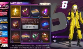 Grabbing the Free Fire 6-7 Emote from December's Faded Wheel