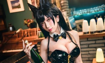 Hot Female Character Atago In Bunny Costume From Azur Lane