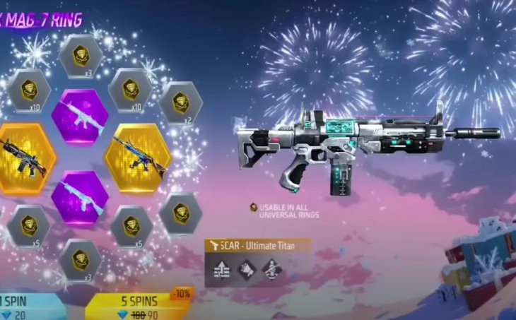 How to get Pearlescent Skins in Free Fire SCAR x MAG7 Ring Event