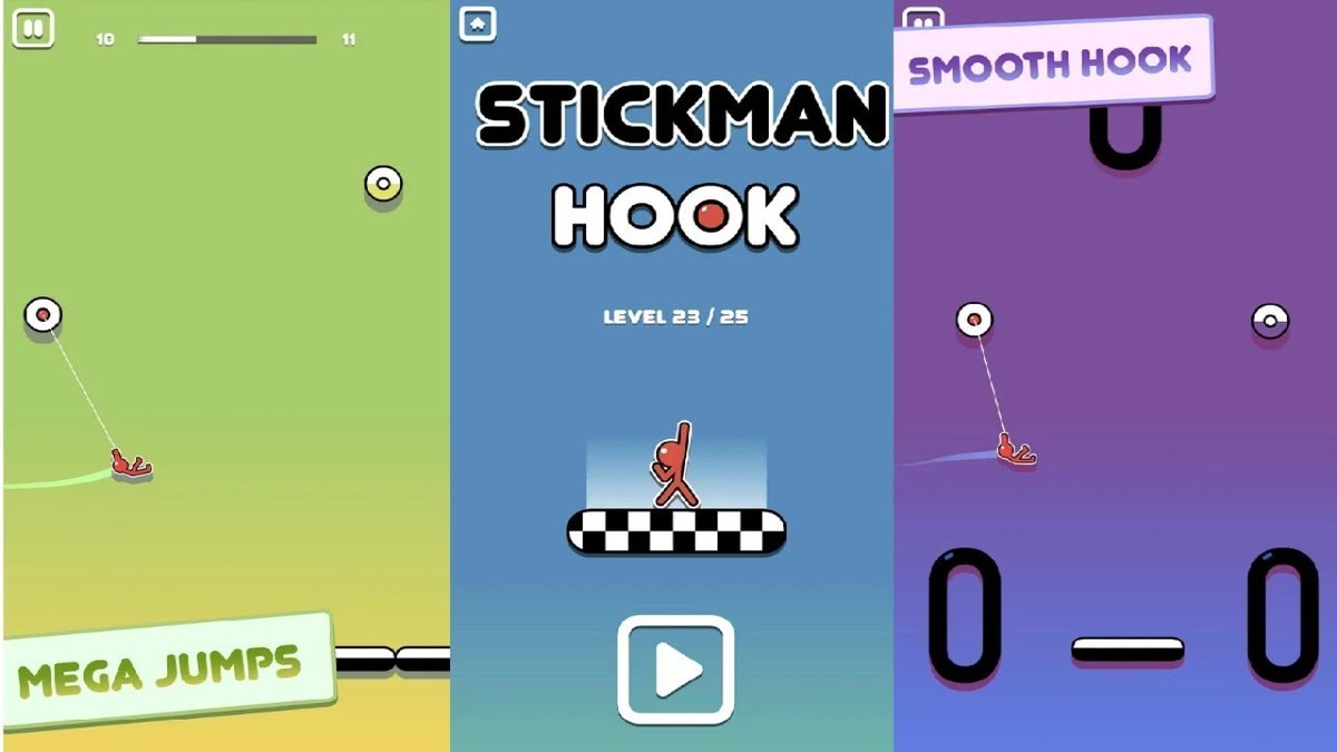Simple Yet Addictive Casual Game Stickman Hook Out Now On Android
