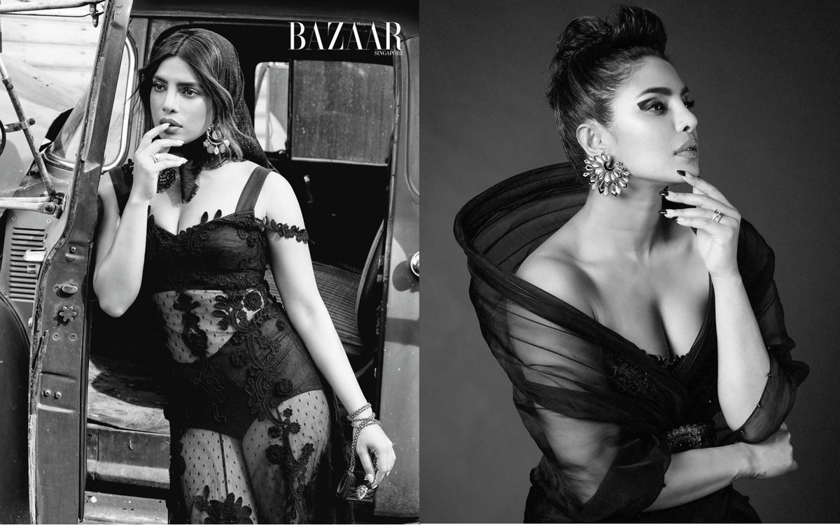 Priyanka Chopra Looks Stunningly Sexy With Her Black See Through Gown