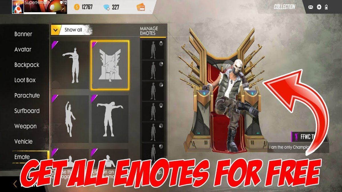 fire emote emotes unlock hack garena