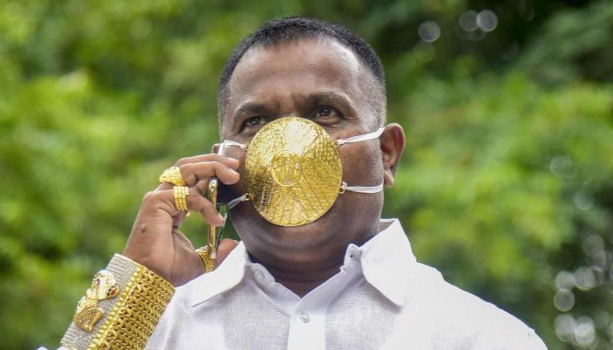 A Businessman In India Wears Gold Mask To Fight COVID-19