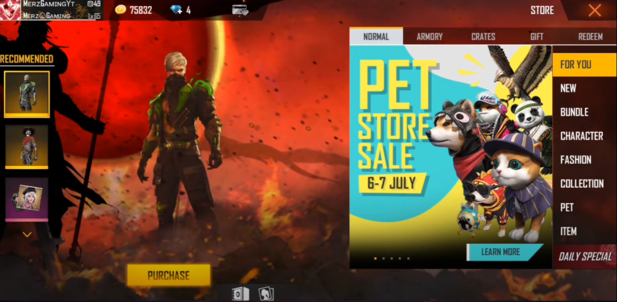 Free Fire Pet Store Sales Off All Pets Emotes Skins Up To 50 Today