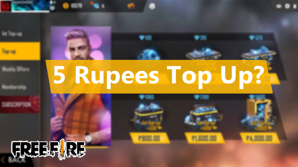 Free Fire Top Up 5 Rupees How To Top Up Diamonds With Just Inr 5