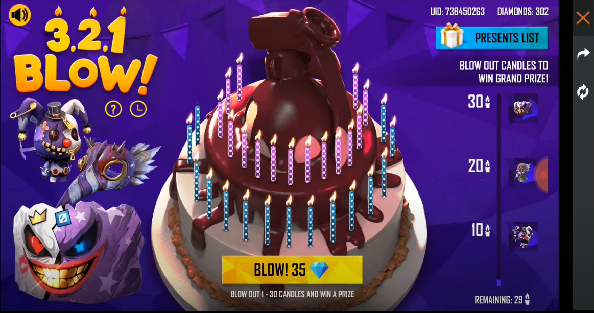 Don T Miss Amazing Rewards In Free Fire 3rd Anniversary 3 2 1 Blow Event