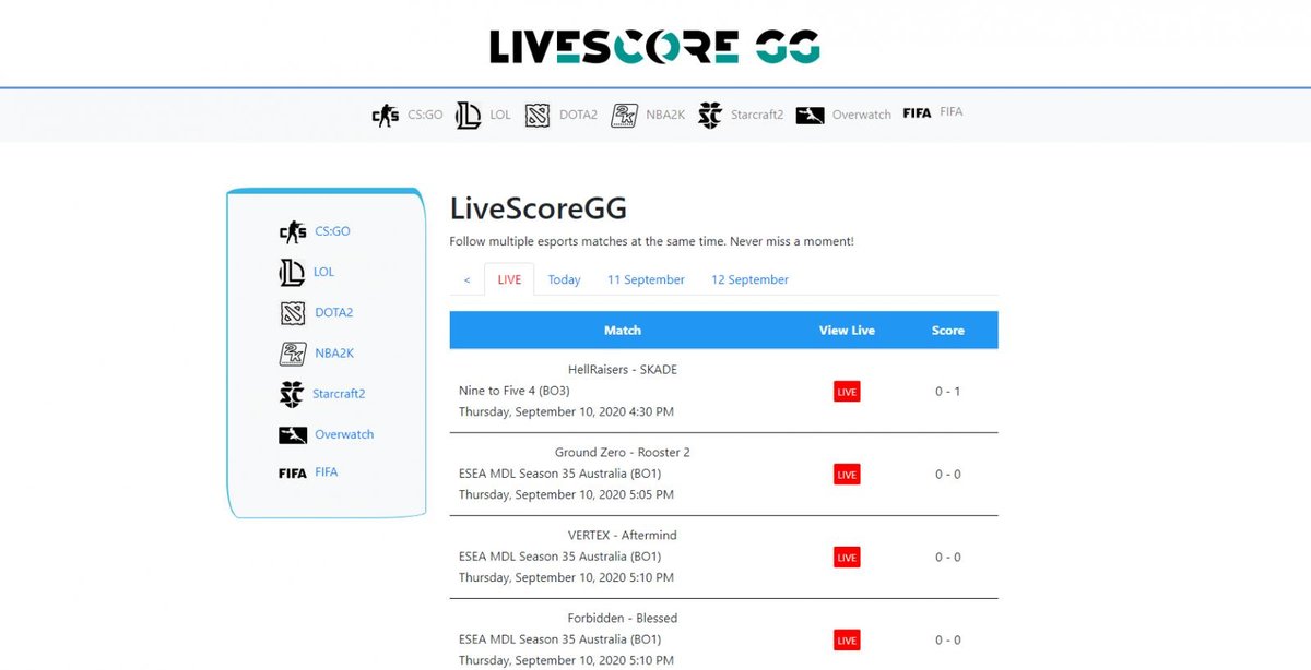 Livescore Gg Launches Live Scores For All Esports