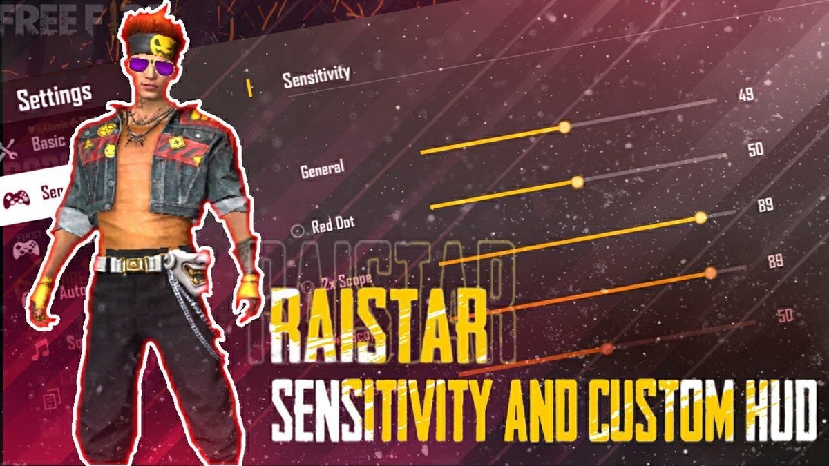 Free Fire S Raistar Sensitivity Settings Custom Hud And Lifetime Stats