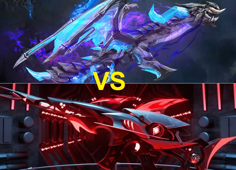 Free Fire: Comparing AK Blue Flame Draco Skin And SCAR Megalodon Alpha Skin