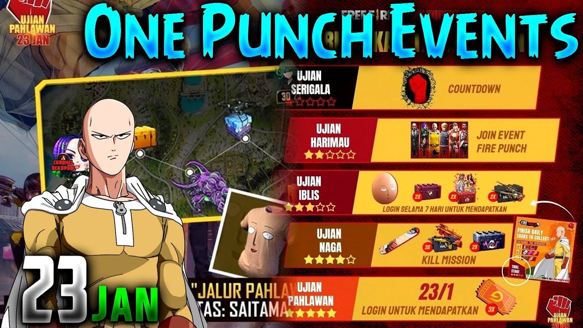Garena Free Fire: Free Fire x One-Punch Man Event Calendar Revealed!