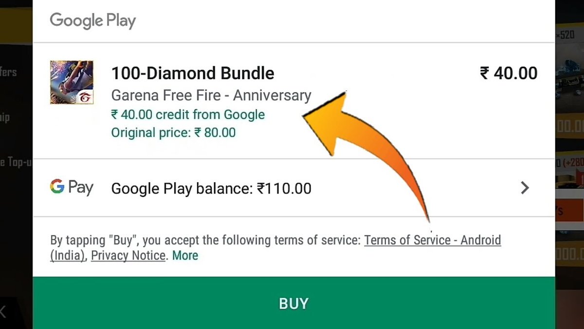 garena free fire top up with google