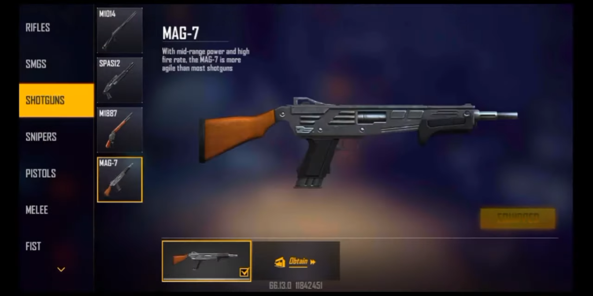 Free Fire: Atualização OB26 adiciona Mag-7 e traz novo