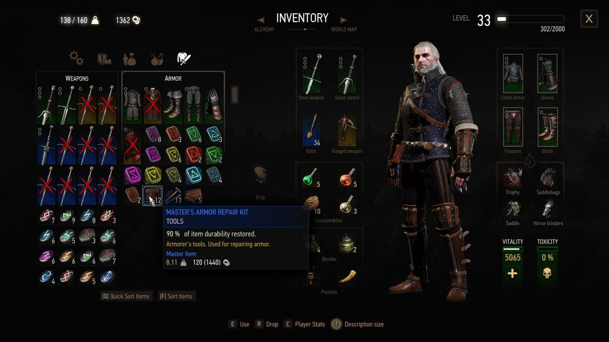 The Witcher 3 Weapon Repair Kit Code: How To Repair Weapons?