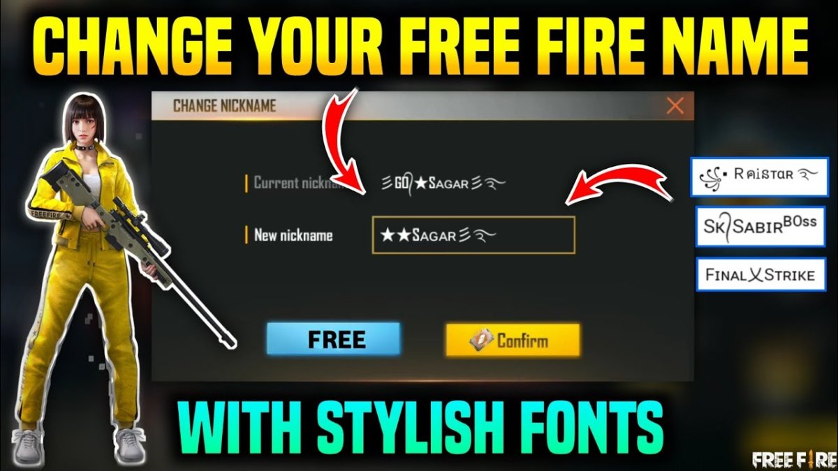 free fire name style alone gamer