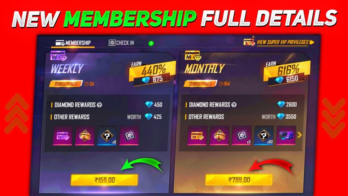 Weekly/Monthly Membership 2.0 – Garena Free Fire