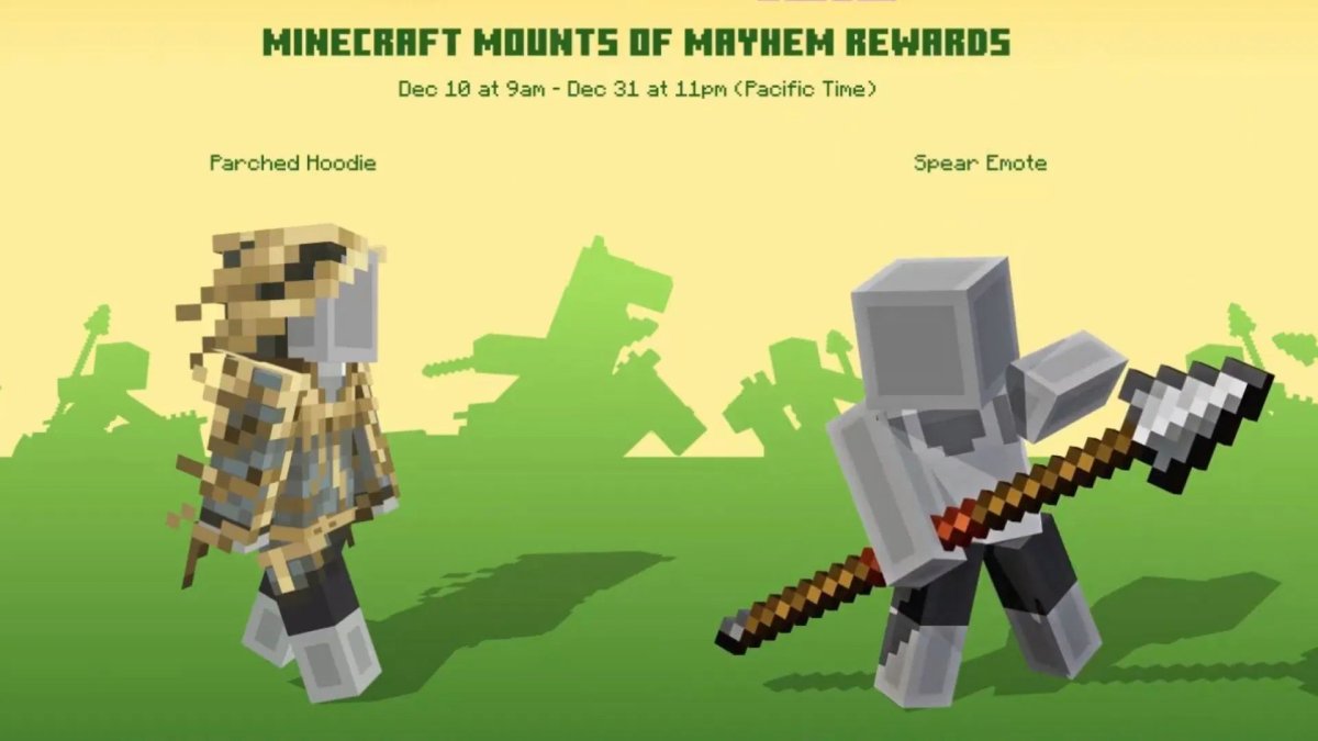 How to Claim the Parched Hoodie and Spear Emote: Minecraft Bedrock ...
