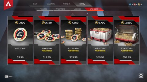 Apex Legends Apex Coins Price Tiers Microtransacti