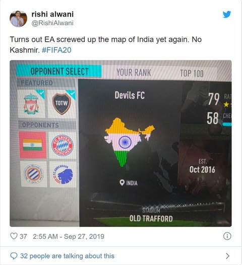 Fifa 20 Has Made A Mistake With Indias Map Again 2