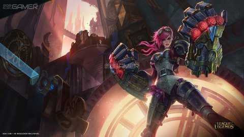 League Of Legends Game Lol Vi Girl Mechanic Fists 4e77_wm