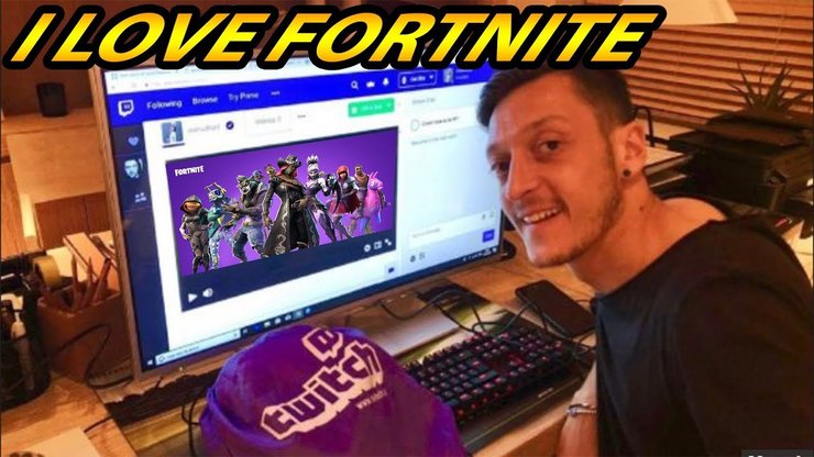 Kết quả hình ảnh cho Mesut Özil play fortnite