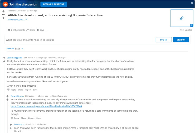 Arma Reddit