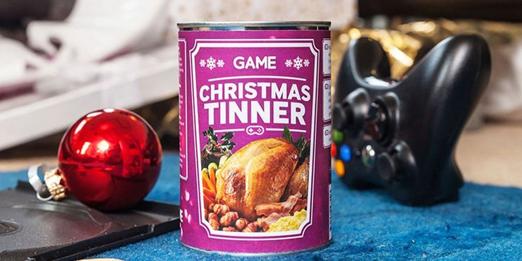 One Person Create An All-In-One-Can Xmas Course Meal For Gamers