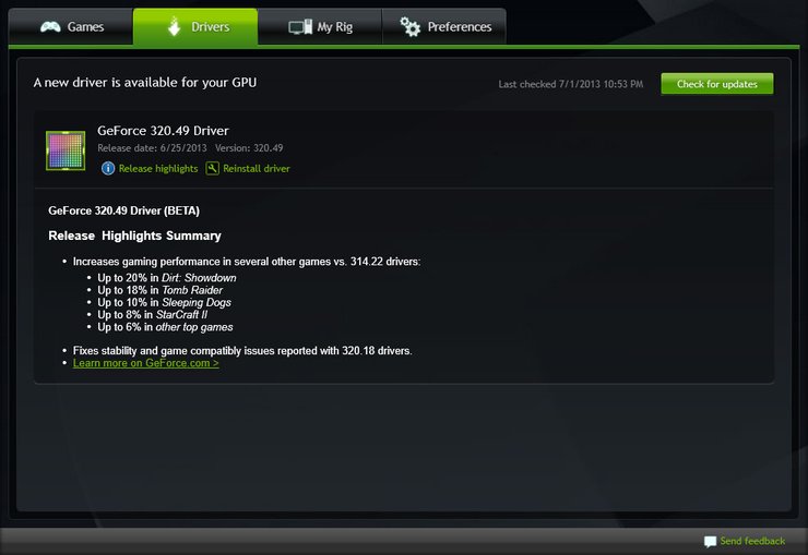 how to check current nvidia driver