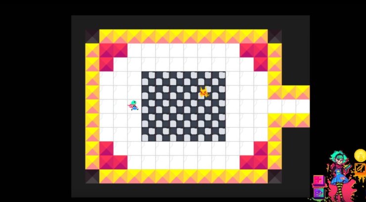 The game has pixel-style graphics