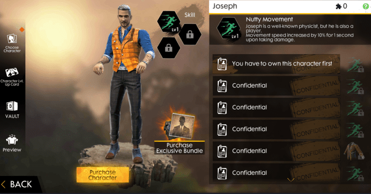 Unlock Joseph Character In Free Fire