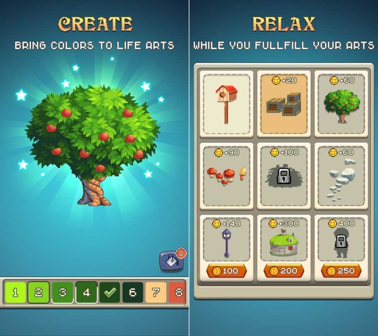 Color Island Ios Screenshot Tree And Item Menu