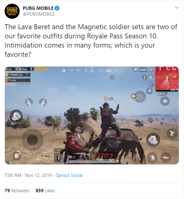 Pubg Mobiles Tweet On New Outfits