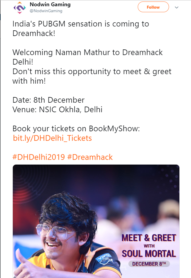 Mortal Is Presenting In Dreamhack Delhi 2019