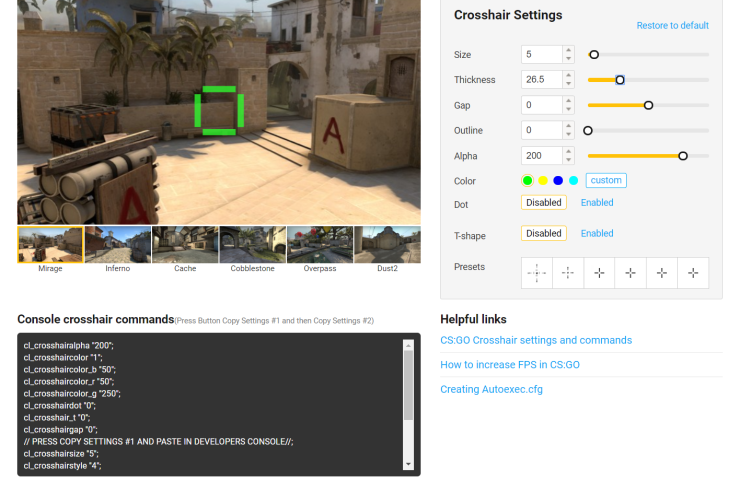 cs go pro players crosshair