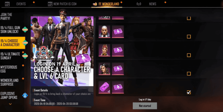 Garena Free Fire Wonderland Event Details And Guide On Unlocking Free Characters Legendary Weapons And More