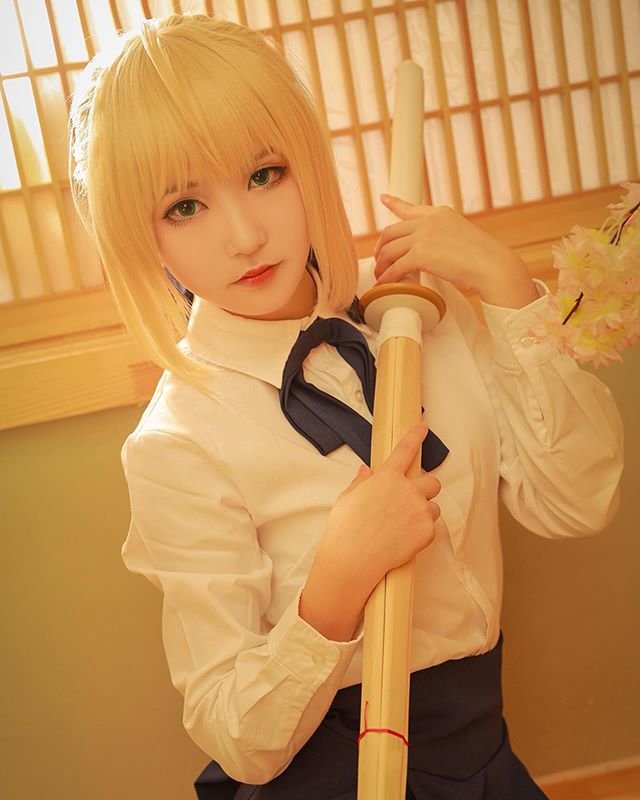 Charming Saber Cosplay From Fate Series