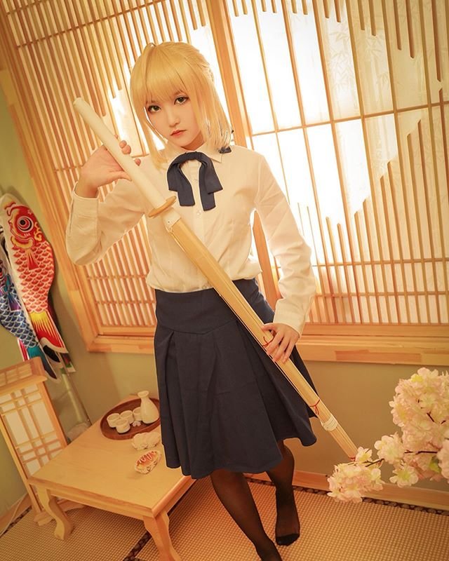 Charming Saber Cosplay From Fate Series