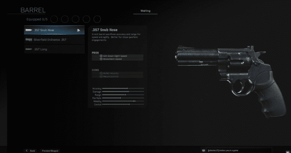 Warzone】.357 Snub Nose - Barrel Stats【call of duty warzone season 3 best loadout