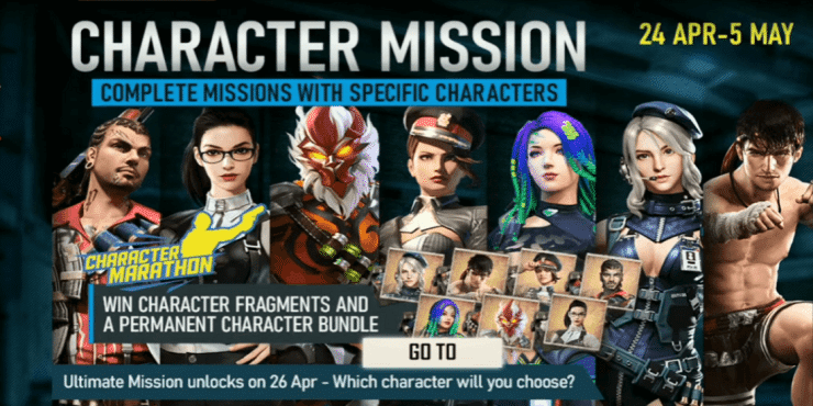 Free Fire Character Missions Event Detail