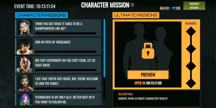 Free Fire Character Missions Event Ultimate Missio