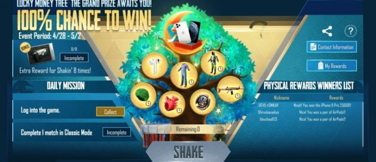 lucky tree pubg