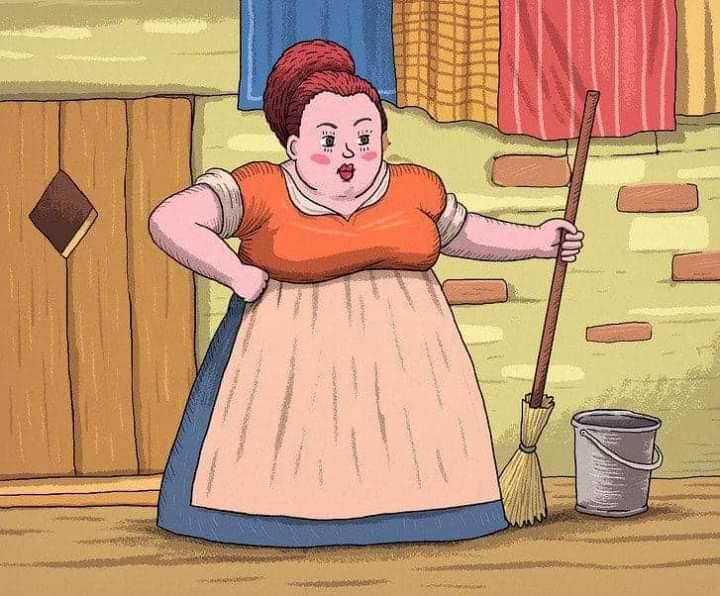 find the cat puzzle woman broom